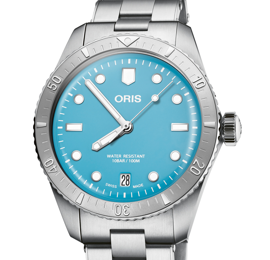 Oris Divers Sixty-Five Watch with Cotton Candy Blue Dial, 38mm