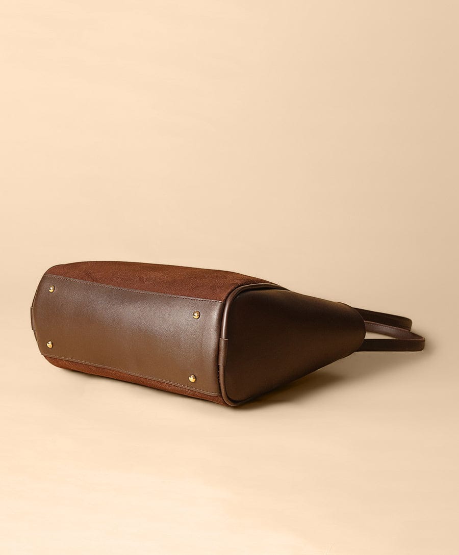 Women's Suede Tote Bags (Chocolate Brown)