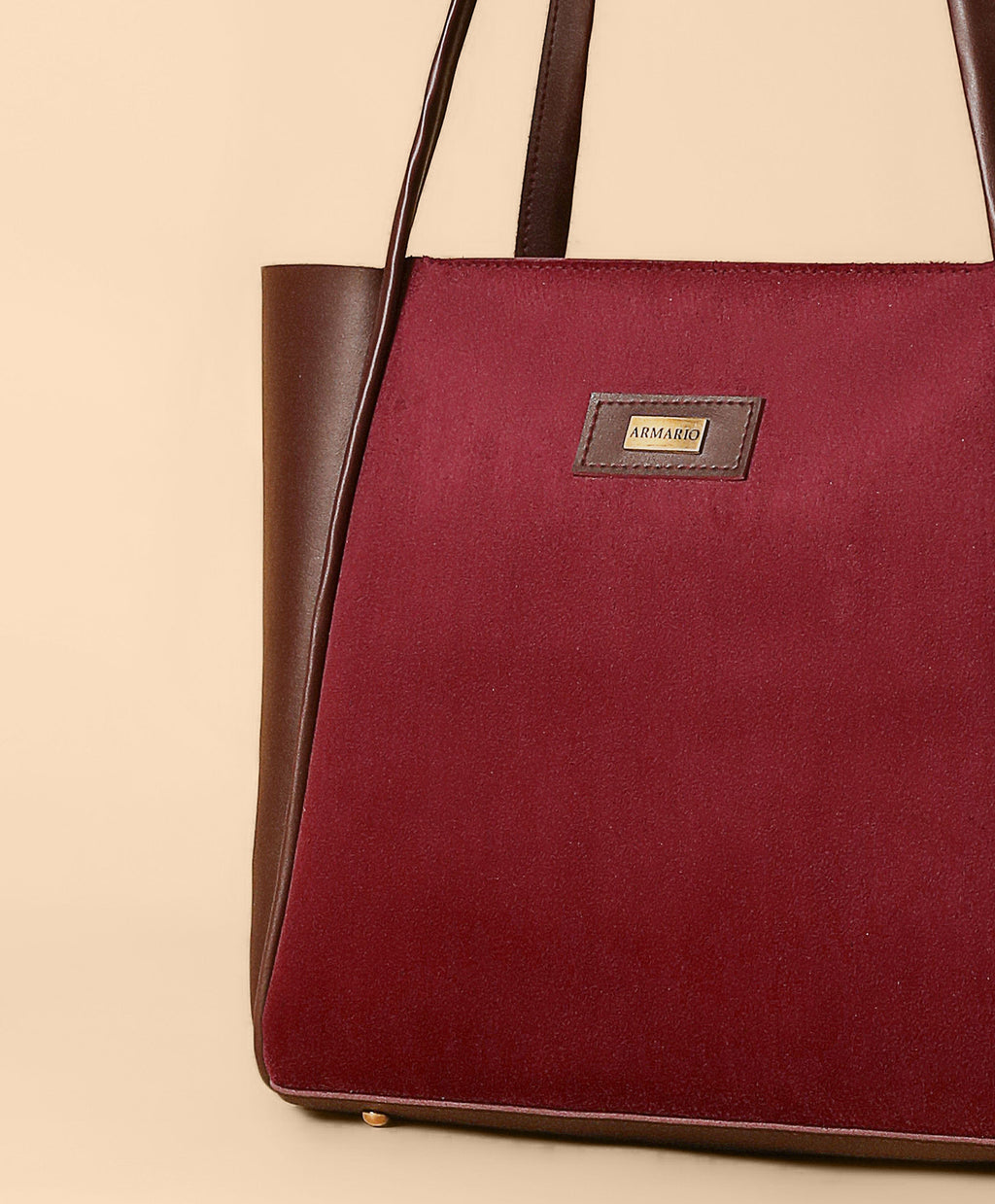 Women's Suede Tote Bags (Maroon)