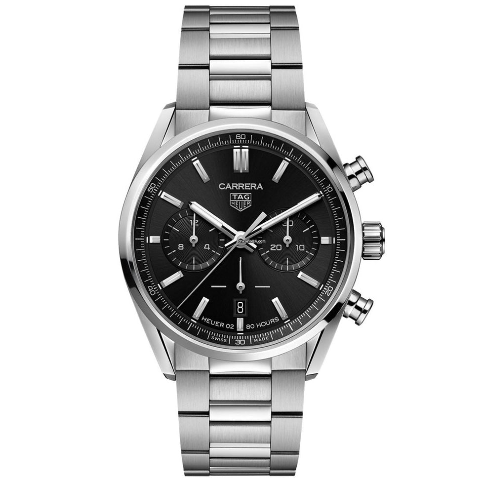 TAG Heuer Carrera Chronograph Men's Calibre Heuer 02 Automatic Chronograph Black Dial Watch