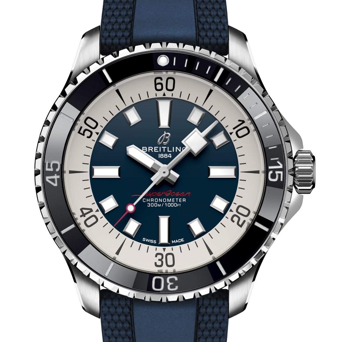 Breitling Superocean Blue on Rubber Watch, 44mm