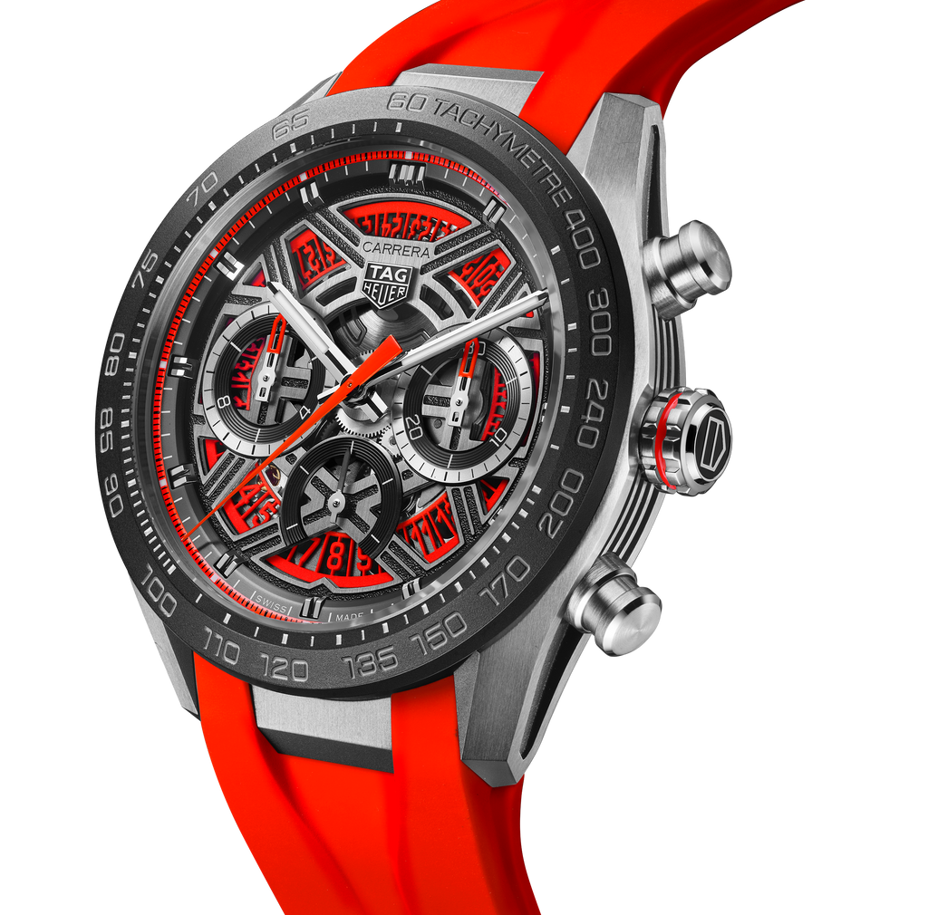 TAG Heuer Carrera Chronograph Extreme Sport Watch with Orange Rubber Strap