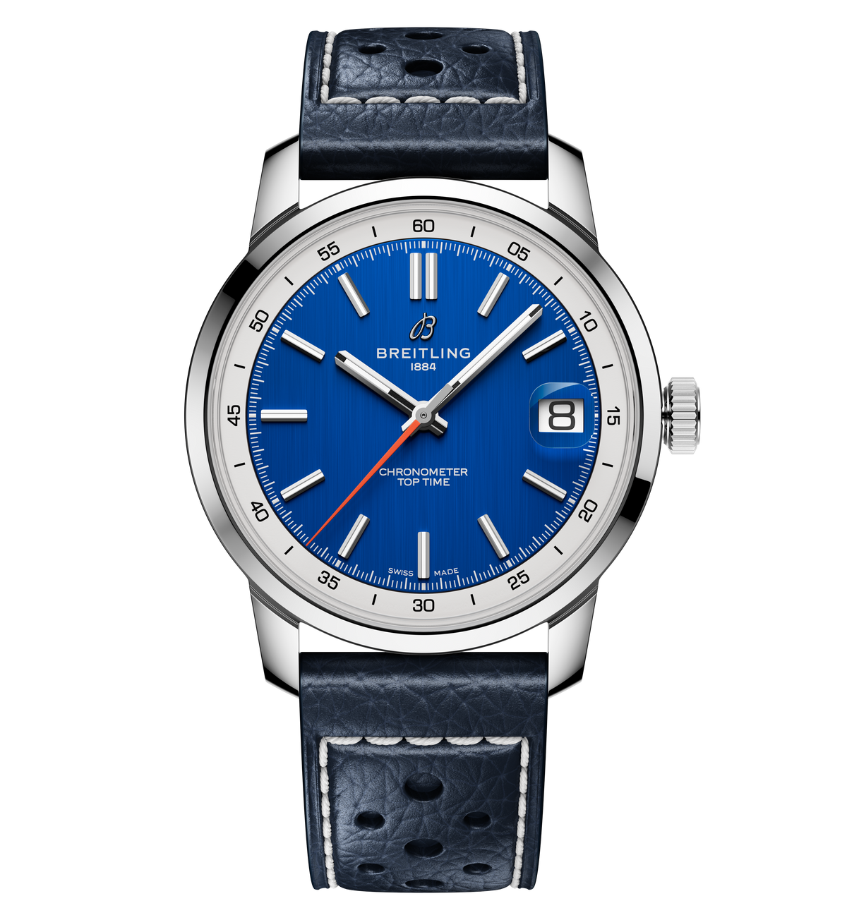 Breitling Top Time B31 38mm Watch with Blue Leather Strap