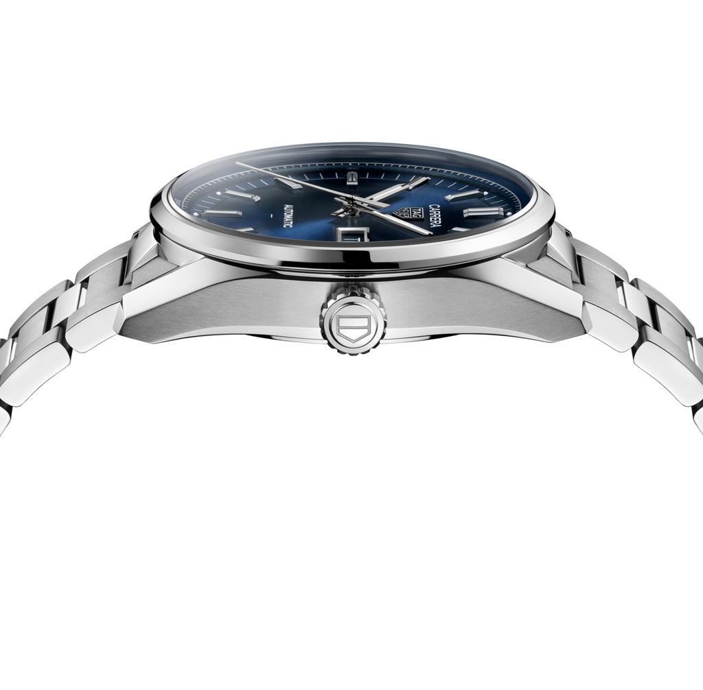 TAG Heuer Carrera Day-Date Watch with Dark Blue Dial