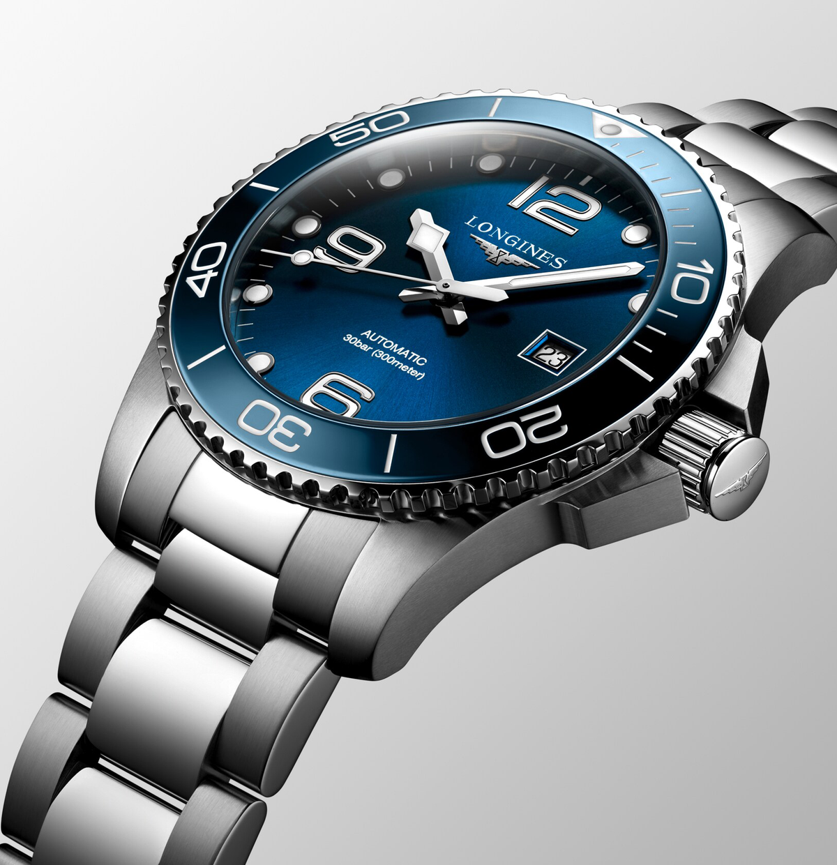 Longines Hydroconquest 43mm Watch with Sunray Blue Dial