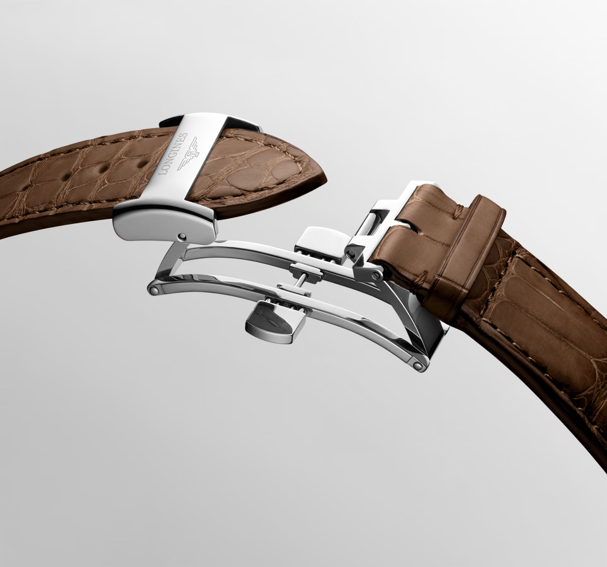 Longines Master 40mm Watch with Brown Leather Strap