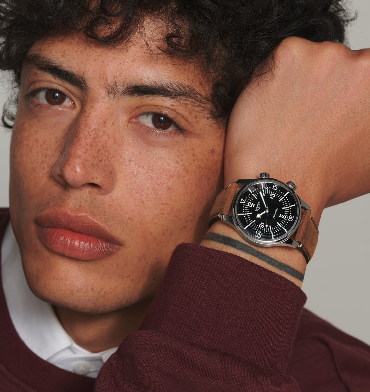 Longines Legend Diver 39mm Watch with Leather Strap