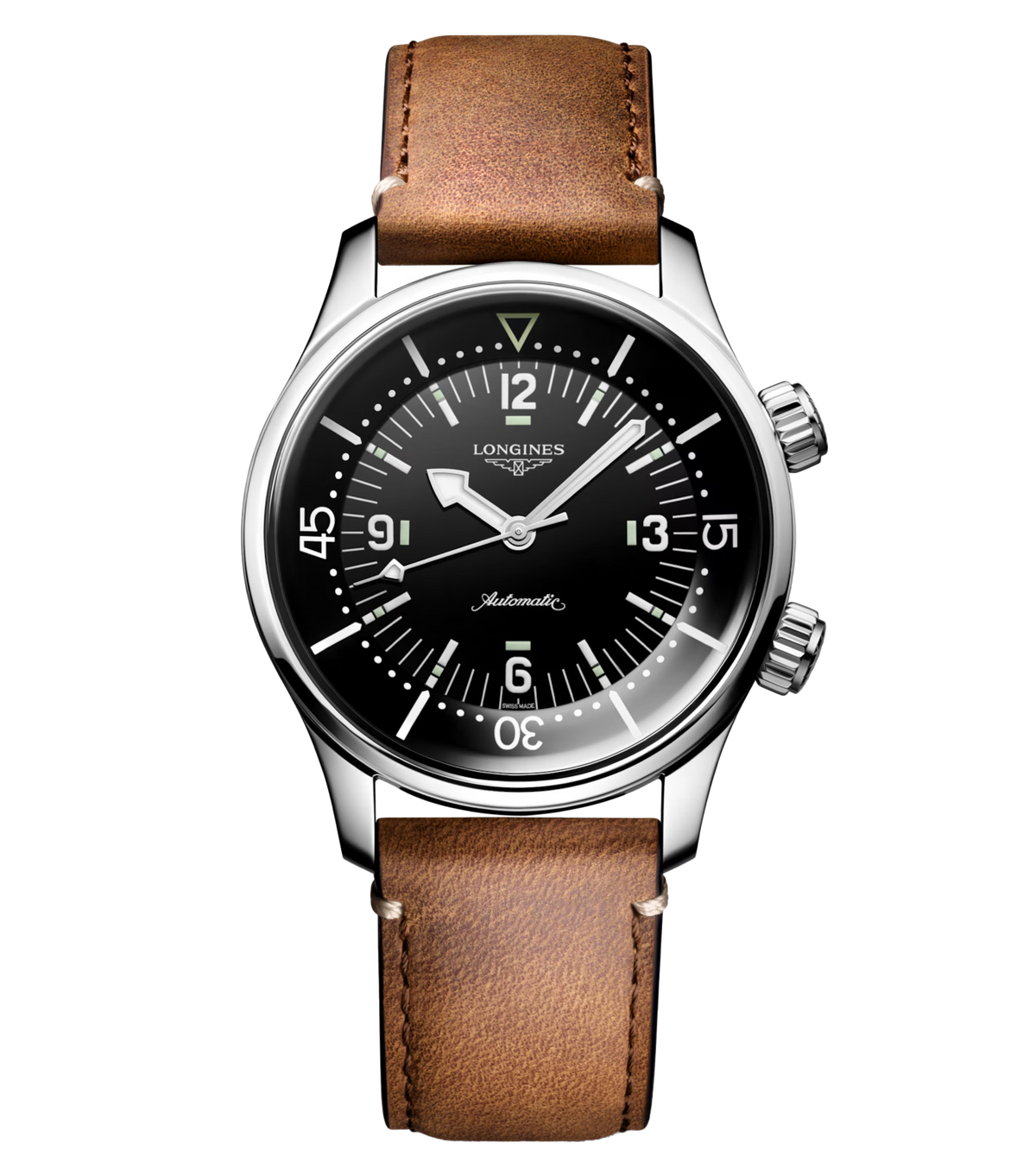 Longines Legend Diver 39mm Watch with Leather Strap