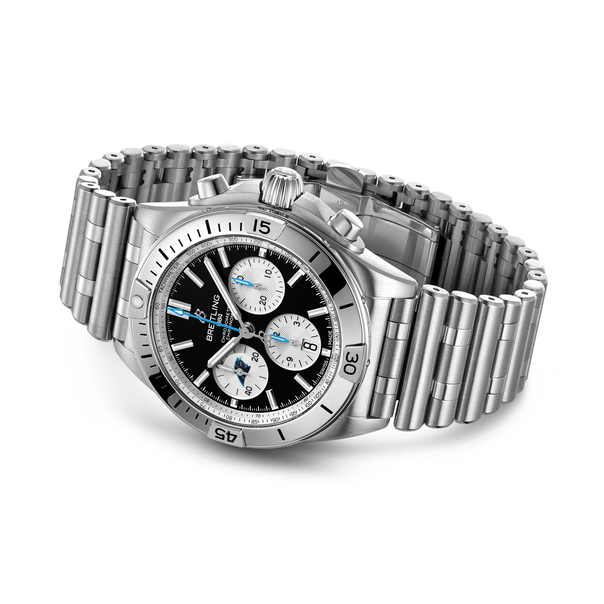 Breitling Chronomat B01 42 NFL Carolina Panthers Edition with Stainless Steel Bracelet