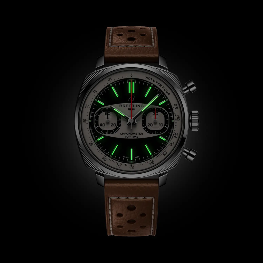 Breitling Top Time B01 Racing 38 Watch with Beige Leather Strap, Limited Edition