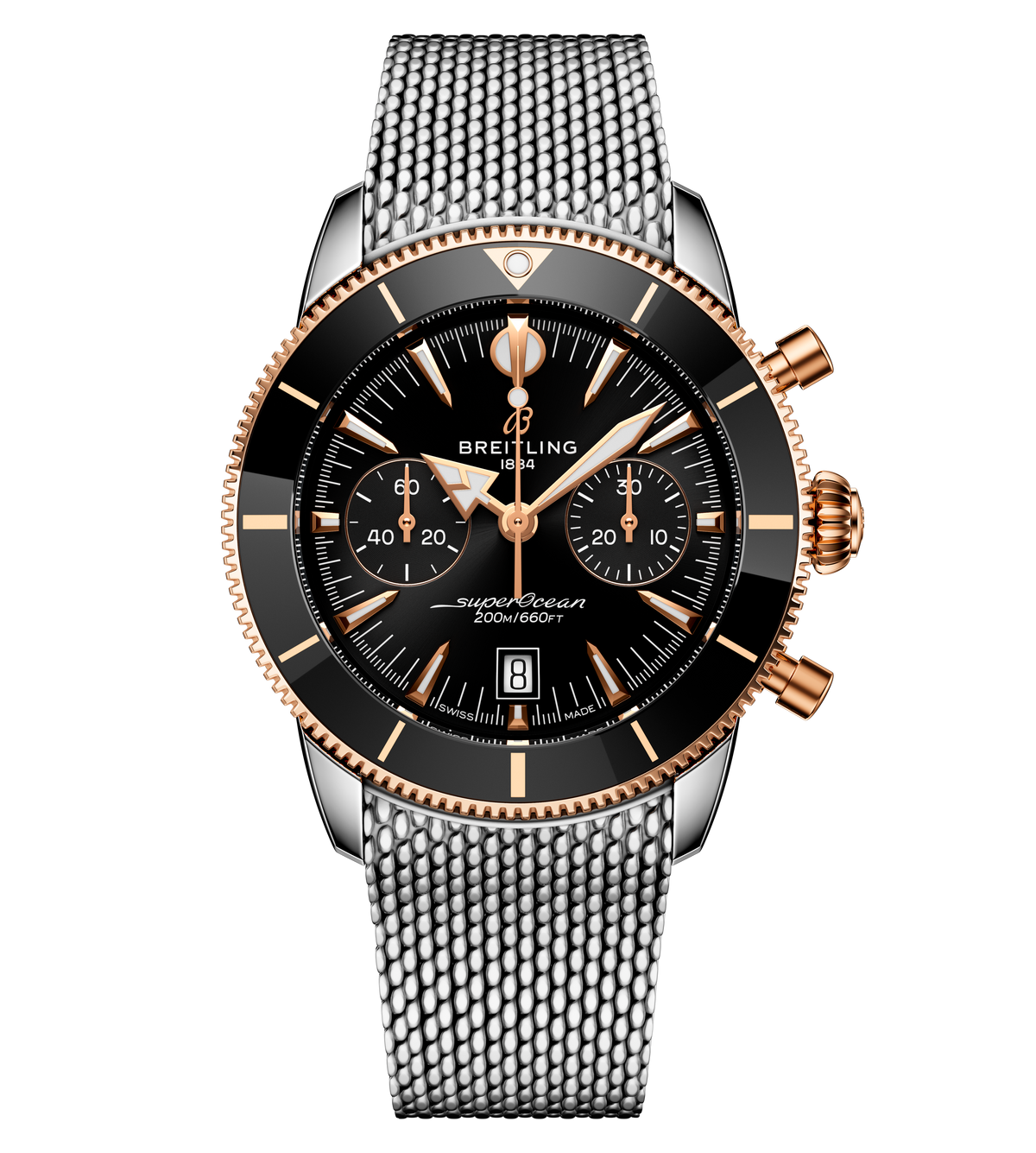 Breitling Superocean Heritage B01 Chronograph 42 Watch with Black Dial