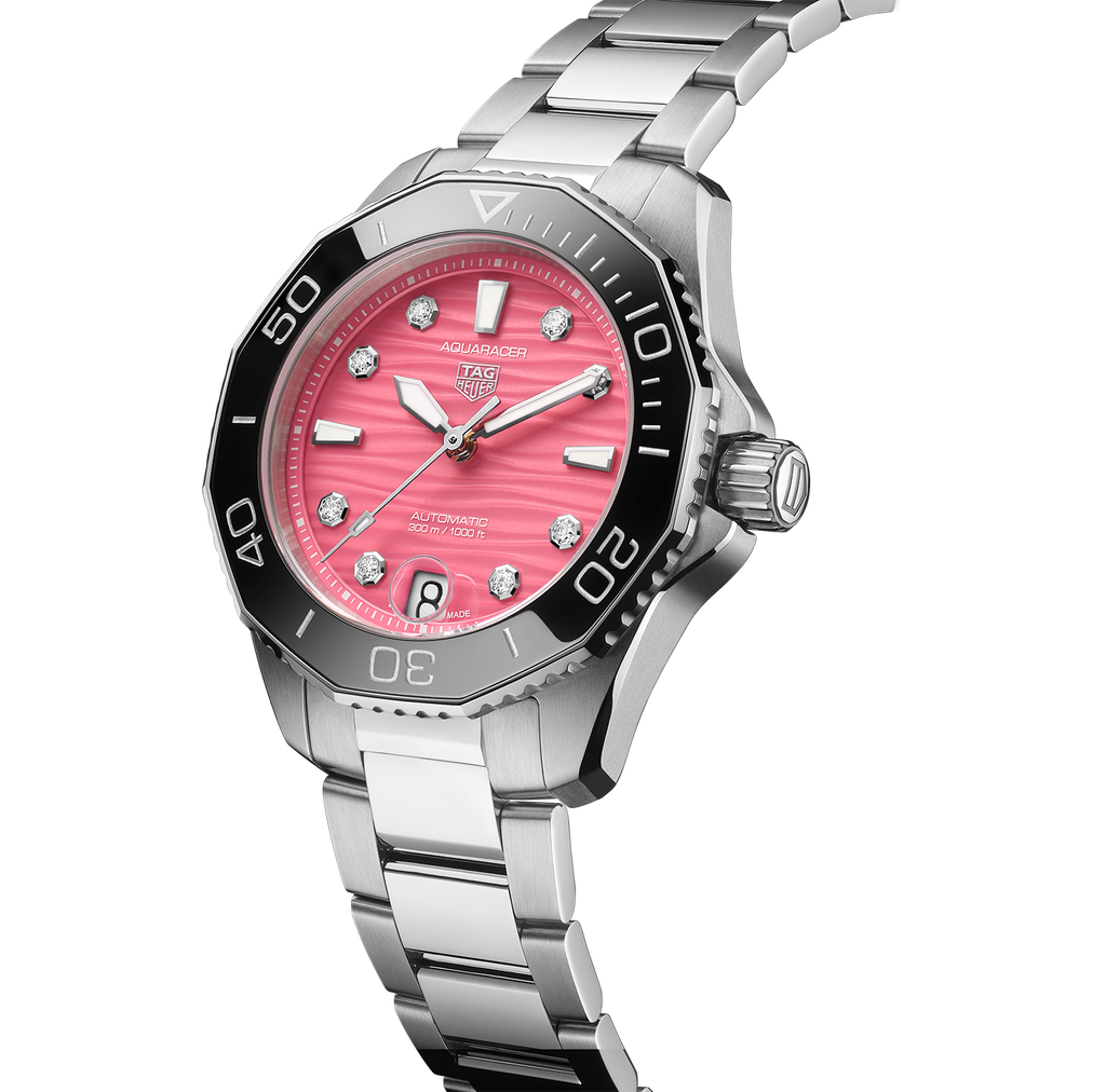 TAG Heuer Aquaracer Professional 300 Watch with a Pink Dial