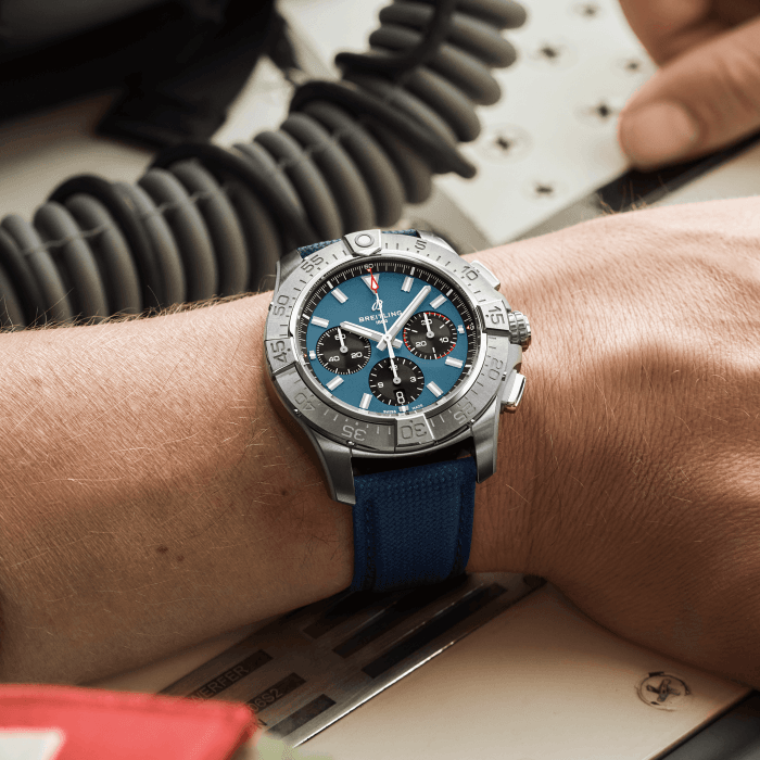 Breitling Avenger B01 Chronograph 44mm Watch with Blue Strap