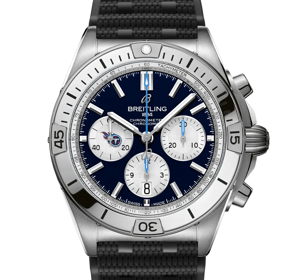 Breitling Chronomat B01 42 NFL Tennessee Titans Edition with Rubber Strap